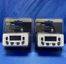 2pk Pro Essentials Digital Outlet Wall Timer Intertek Set Multiple Times Per Day