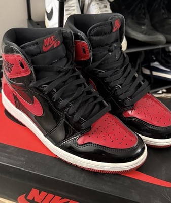 Nike Air Jordan 1 Retro High OG Patent Bred Black Red Patent Leather Sneaker