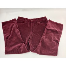Universal Thread Burgundy Corduroy High Rise Ankle Bootcut Pants Women Size 12R