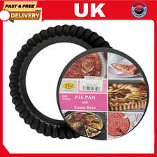 DEEP NON STICK FLAN DISH QUICHE CAKE BAKING TIN TART SPONGE FLUTED LOOSE BASE