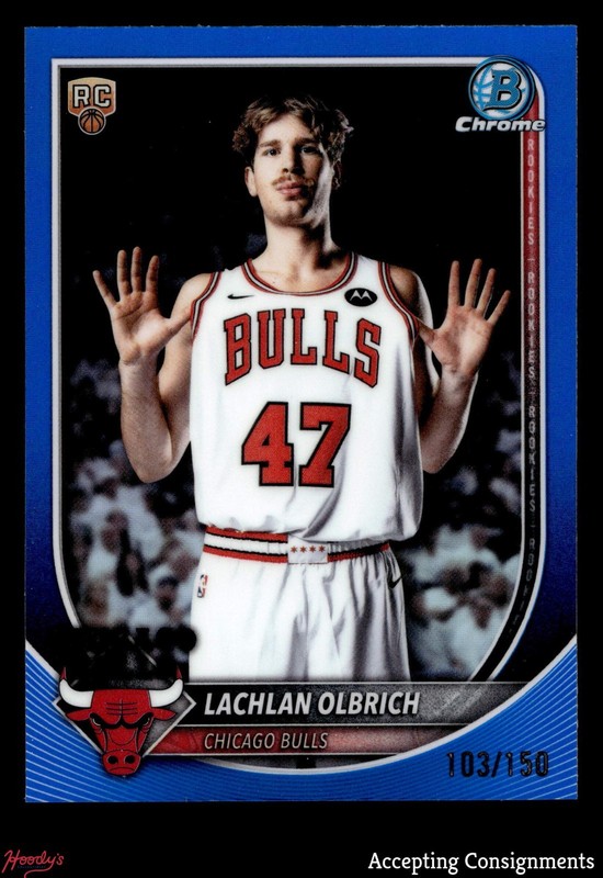 2025-26 Bowman Chrome Blue Refractor Lachlan Olbrich 103/150 ROOKIE RC BULLS
