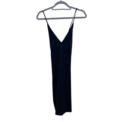 SEEK the Label Black V-Neck Bodycon Mini Dress with Lace Up Back sz XS