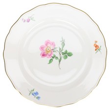 Speiseteller Wildrose mitte Meissen Neuer Ausschnitt II.Wahl Bunte Blume