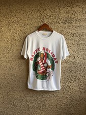 Vintage 80s Rare Happy Holidays Alf Christmas One Size T Shirt White