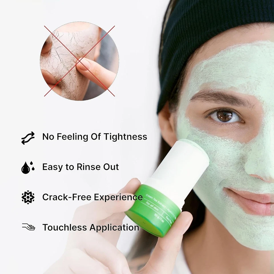 Mascarilla de té verde para limpieza de poros - Cuidado facial exfoliante e hidratante Foto 4 de 4