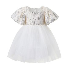 Girl Tulle Dress Puffy Sleeve Princess Tutu Girls Formal Dresses for Birthday...