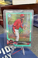 2018 Bowman Chrome Prospect Aqua Shimmer Refractor Reds Alfredo Rodriguez /125