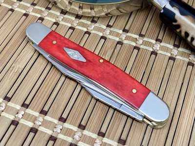 Case XX USA 2025 Smooth Bright Red Bone Diamond XX 1/500 Stainless