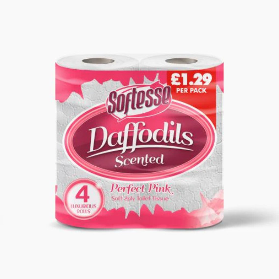 Softesse 2-Ply Daffodils Perfect Pink Toilet Paper (40 Rolls, 10x4 Packs)