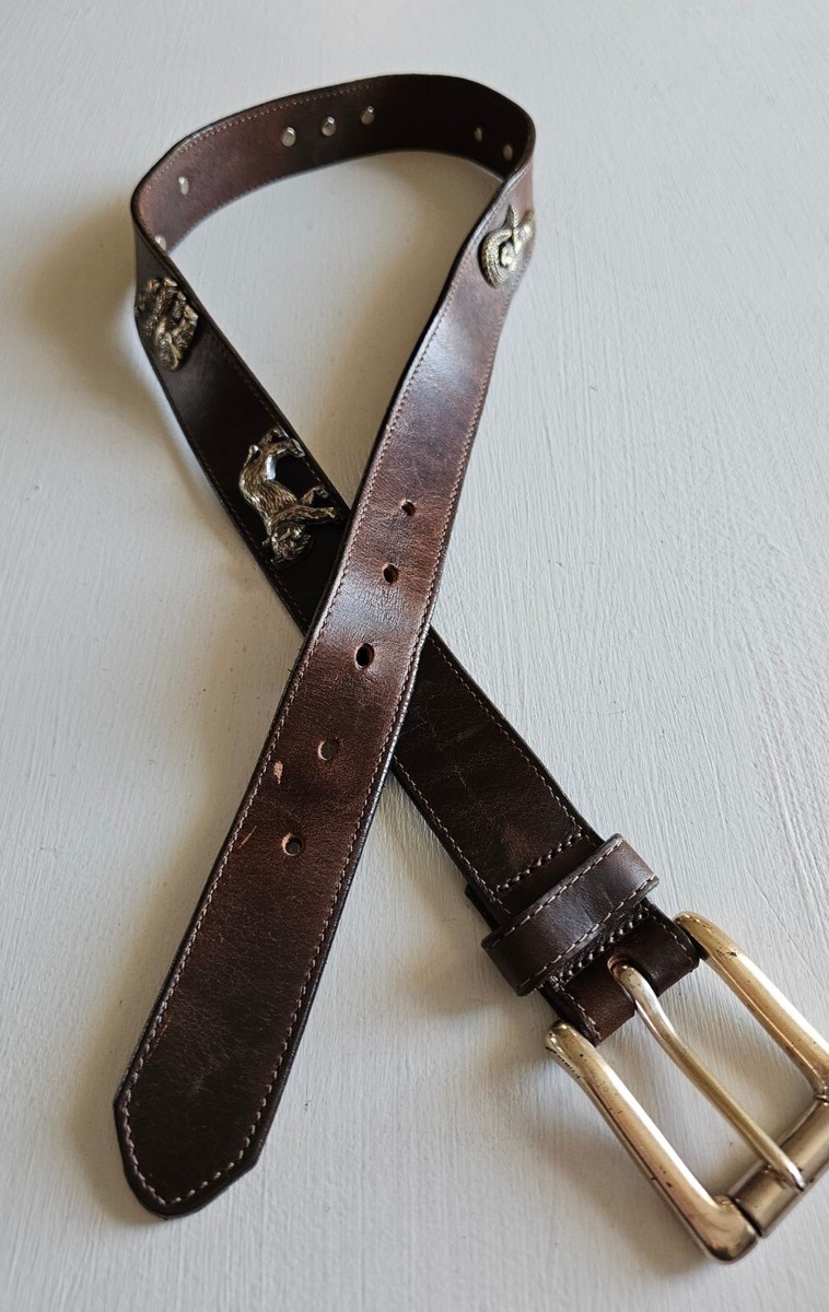 Honest by Brighton Vintage Brown Leather Animal Belt 30  display picture 3