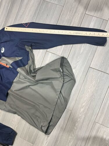 ASICS 1/4 Zip MEN'S FUJITRAIL ANORAK Large Running Jacket Hooded - Picture 9 of 16