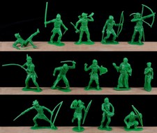 Marx Recast Robin Hood - all 14 poses IN GREEN - 54mm - MAY HAVE SOME DAMAGE