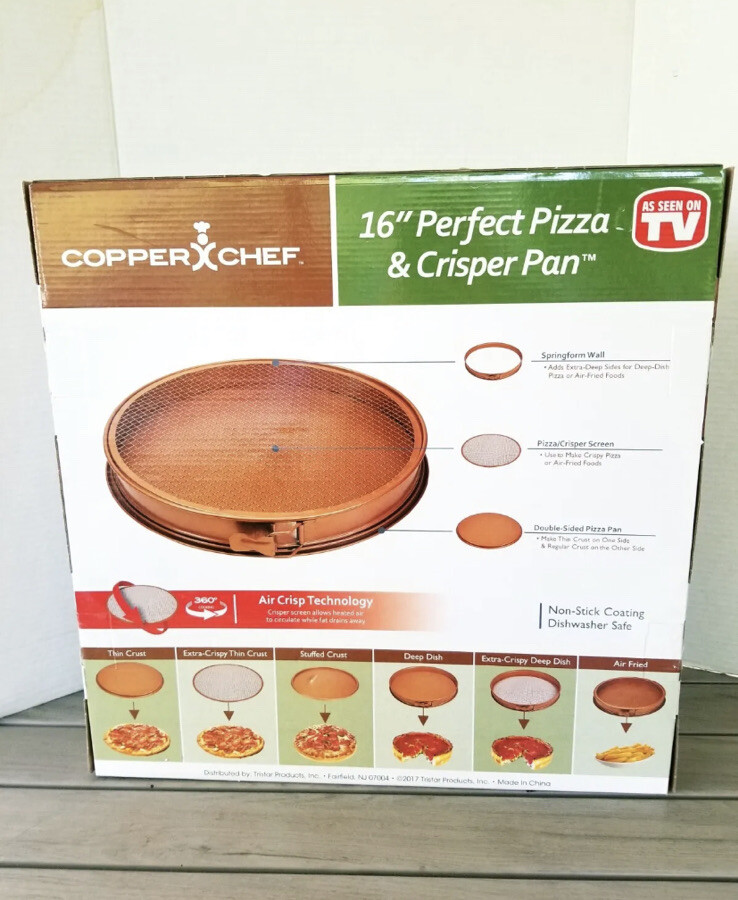 Copper Chef 16" Perfect Pizza & Crisper Pan As Seen On TV 3 Piece Set