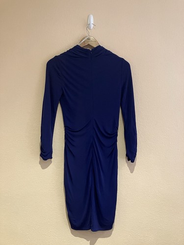 Karen Millen Womens Faux Wrap Crossover Draped Jersey Party Dress Size 10 - Picture 2 of 6