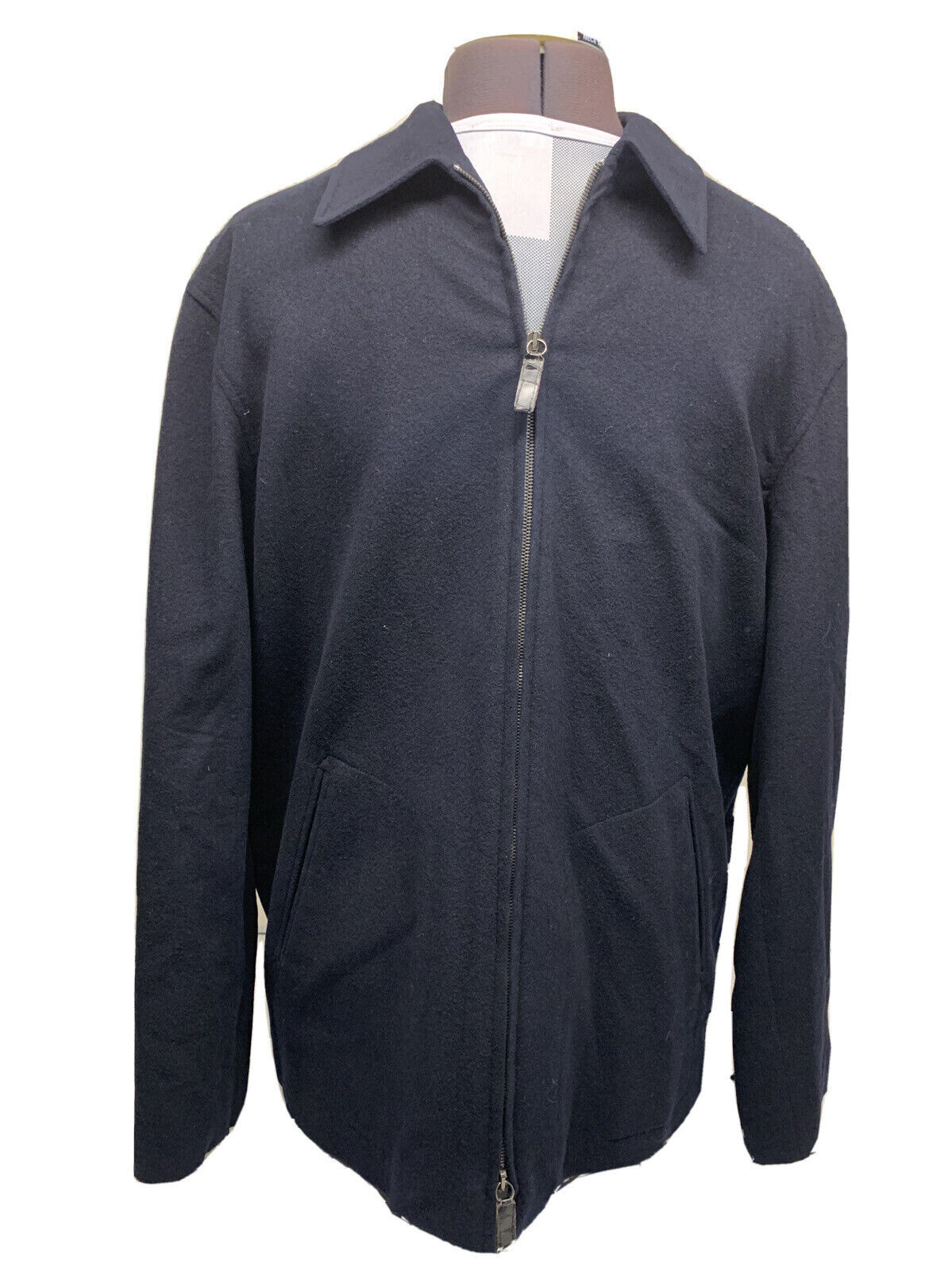 Ralph Lauren Purple Label $1395 Navy Wool Zip Front Jacket Size: M Excellent