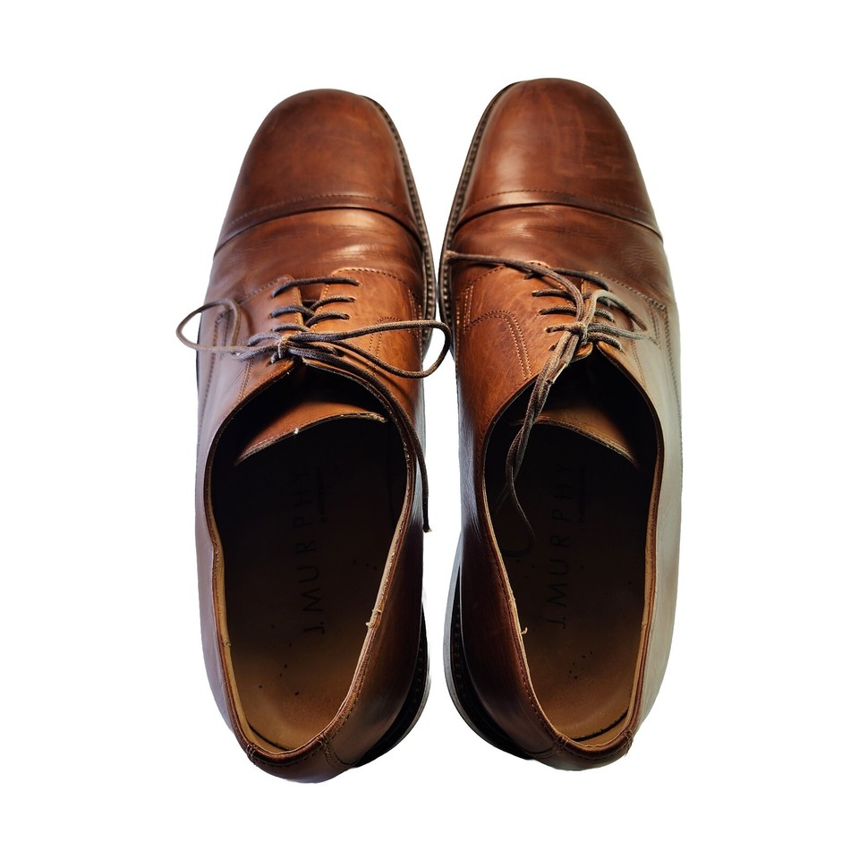 Johnston Murphy Mens 10 M Brown Leather 59 11056 Cap Toe Oxford Shoes