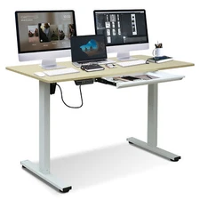 47 x 24 Inch Adjustable Height Standing Desk Computer Office Table Drawer Wood
