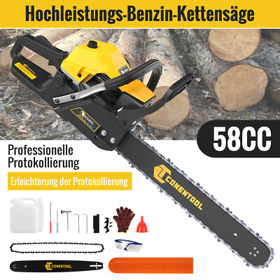 Benzin Kettensäge 58cc Kettensägen Motorkettensäge  Motorsäge 20zoll Säge Benzin