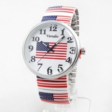 USA Flag, US Flag, Red, White, Blue, American Flag Stretch Watch