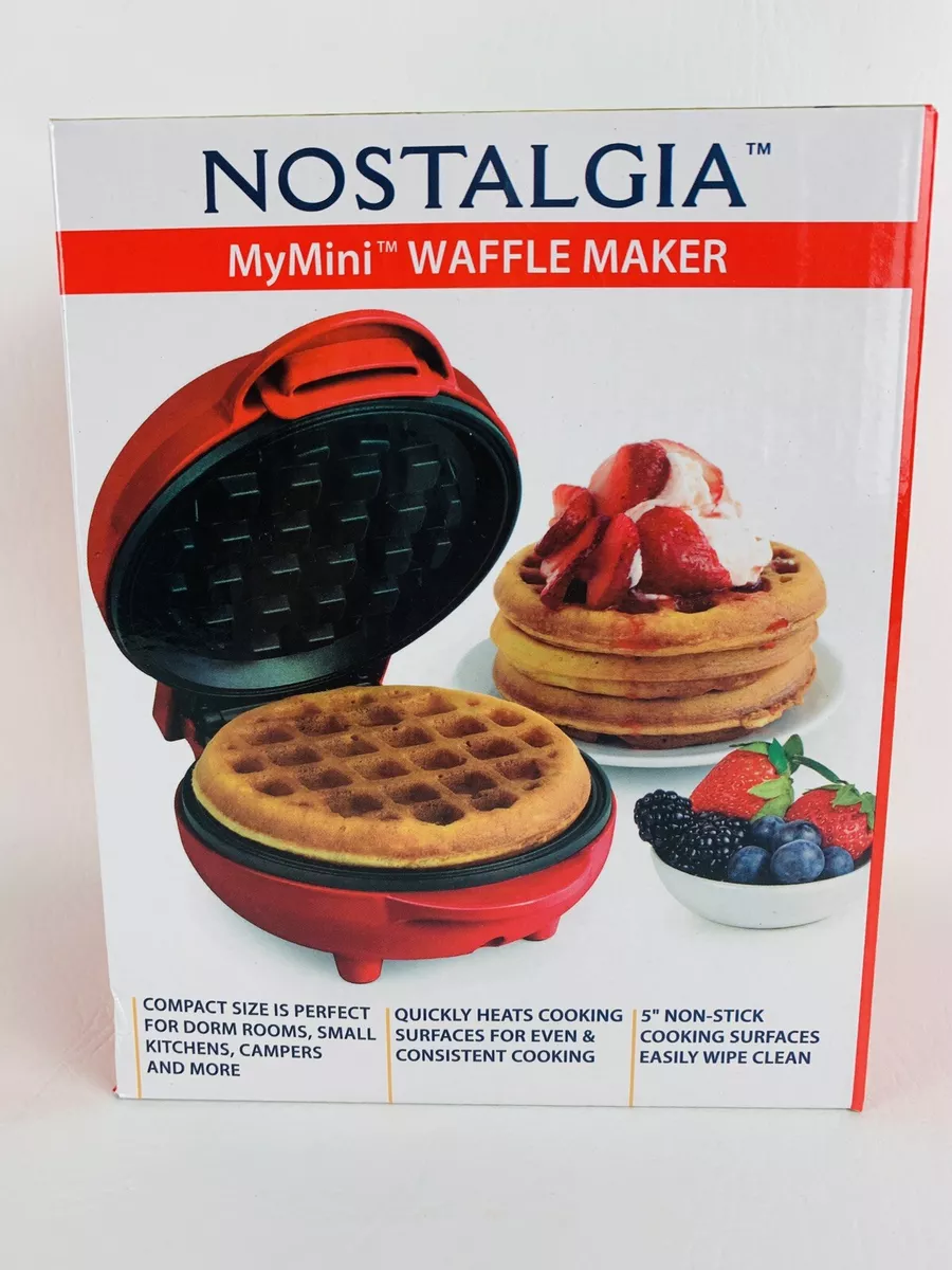 NEW Nostalgia My Mini Personal Electric Waffle Maker RED SWEET!