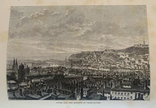 1875 View of Lyon, France Original Antique Print