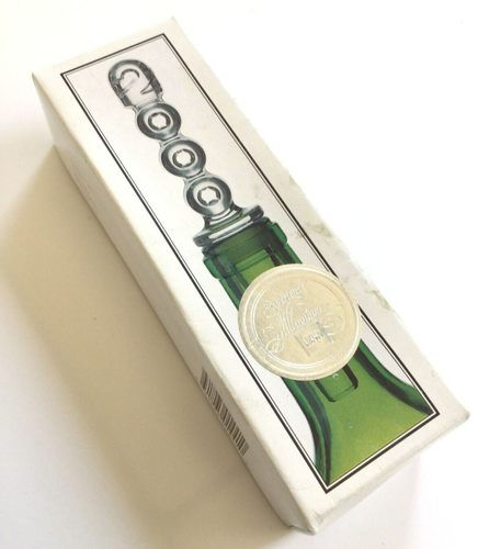 Vtg Mikasa Austrian Crystal Bottle Stopper Wine Liquor Millennium 2000 NIB - Picture 6 of 6