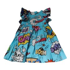 DOLCE & GABBANA Kids Dress Blue Cotton A-line Sleeveless s. 9/12 mos RRP 420usd