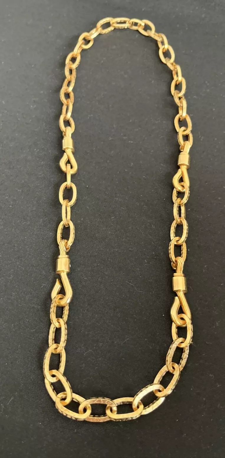Collier vintage Henkel Grosse pour collier Dior maillon de chaîne doré Allemagne 1972