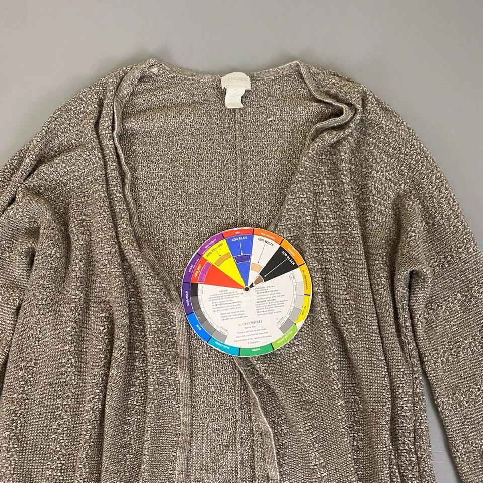 Cárdigan plumero largo tejido Chico's frente abierto suéter para mujer talla 2/grande EE. UU. Foto 2 de 4