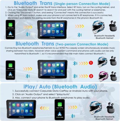 Carpuride W702 Pro Wireless CarPlay Android Auto Dual Bluetooth Wasserdicht - Bild 3 von 9