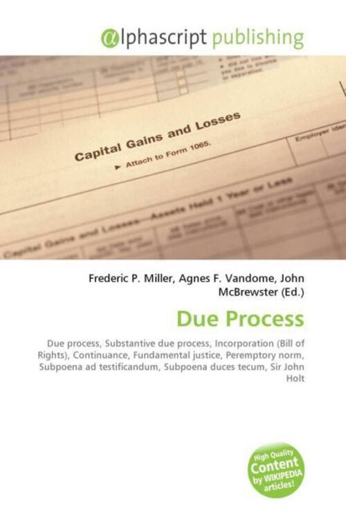 Thumbnail - Frederic P. Miller (u. A.) | Due Process | Taschenbuch | Englisch