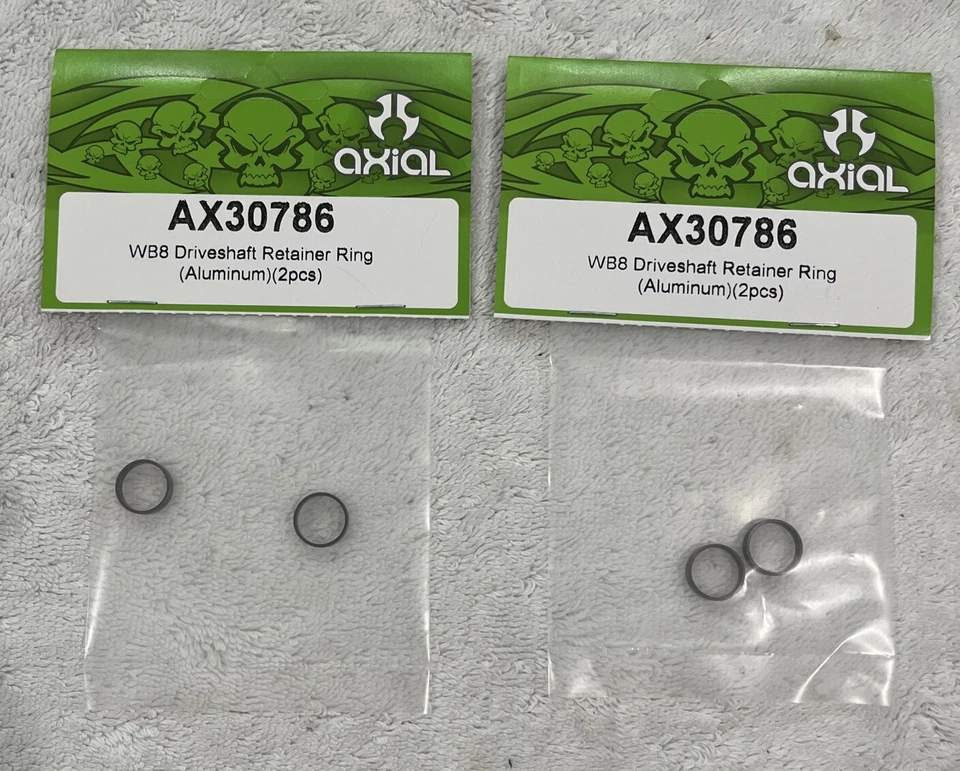 Anillo de retención de eje de transmisión Axial AX30786 WB8 para RC Wraith 1/10 lote de 2 (4 piezas) NUEVO Foto 2 de 3