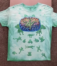 Frog T-shirt Escher Style Large Multicolor All Over Print Shirt Wildlife Nature