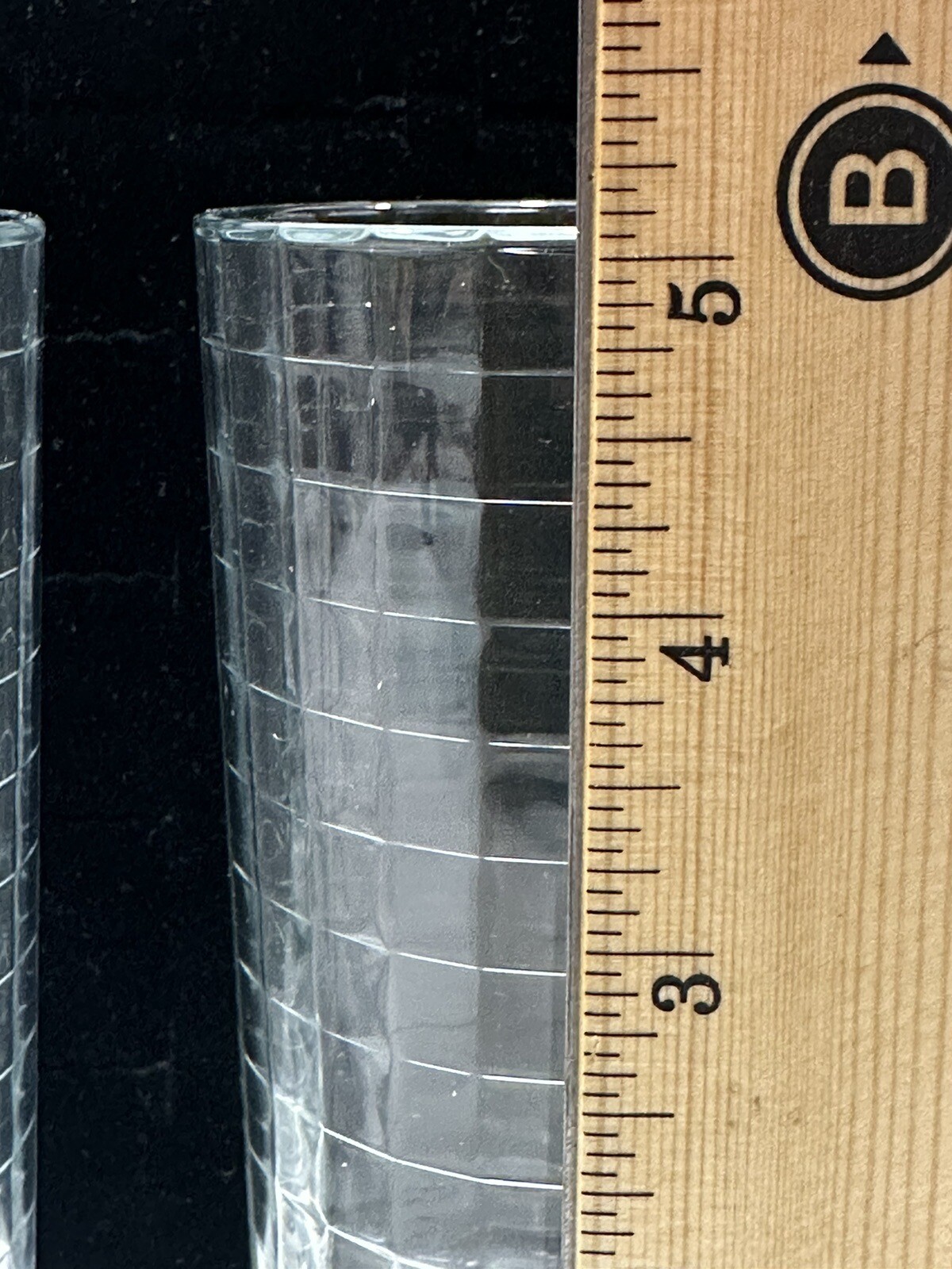 Vintage Libbey Iced Tea / Water Clear Glasses Tumbler Square Pattern