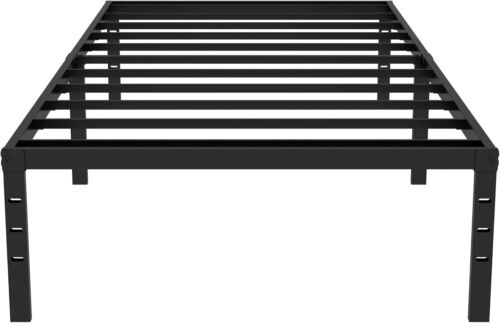 Twin Bed Frames 18 Inch High Metal Platform Heavy Duty Underbed Storage Black