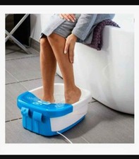 HoMedics Bubble Bliss Deluxe Heated Foot Spa Bubble Foot Massager, Blue