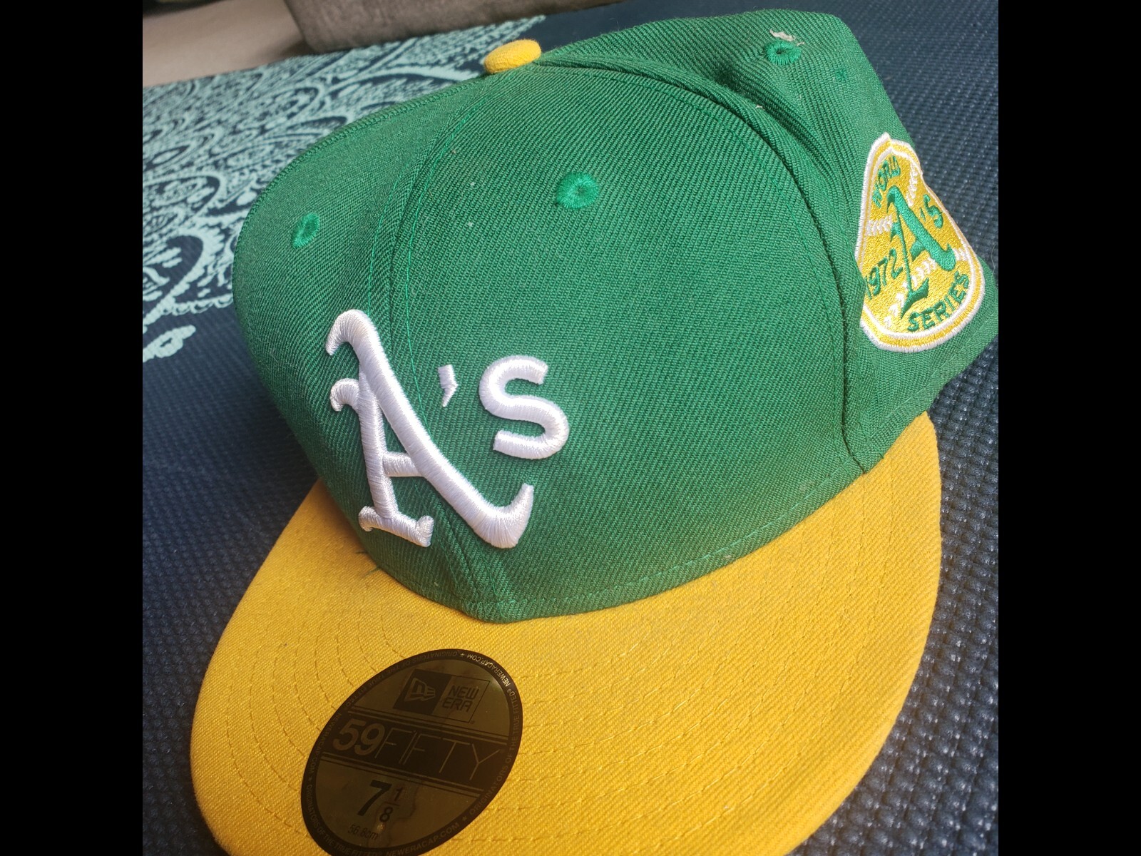 Oakland A's New Era 59Fifty Fitted Hat Cap 7 51/8 Gre… Gem