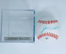AUTHENTIC AUTOGRAPHED JORDAN WALDEN SIGNED OML BASEBALL ST. LOUIS CARDINALS CASE