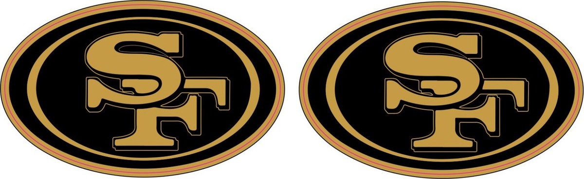 くすぶり　NFL 49ers 刺繍ロゴ ゴールド 49ers Gold and Black Inspired Full Size Football Helmet