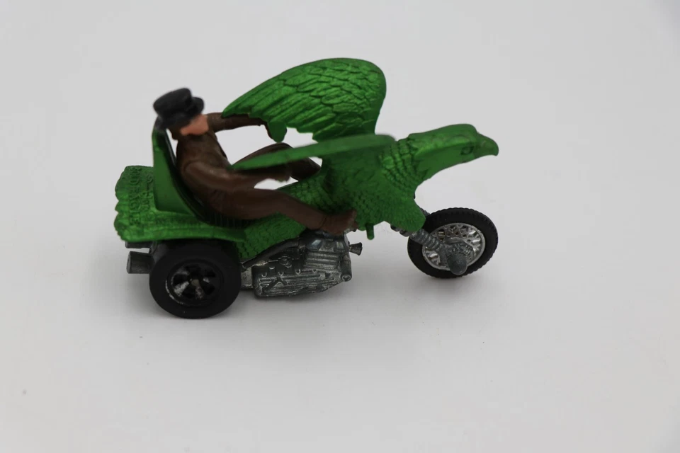 Hot Wheels Rrrumblers Bold Eagle verde con sombrero marrón oscuro jinete RARO Foto 4 de 4