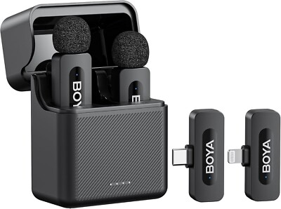 Wireless Microphone for iPhone, Android, PC, Laptop w/ USB-C Lightning Port BNIB