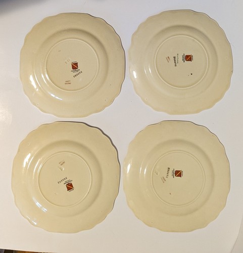 Raro set di 8 piatti quadrati Myott Staffordshire Wild Flower 7-3/4" - Foto 7 di 8