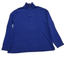 Vintage Polo Ralph Lauren 1/4 Zip Sweatshirt Mens Large Royal Blue Preppy Golf