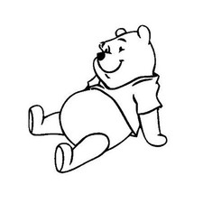 Winnie The Pooh Black 6" Car Truck VINYL Decal Art Wall Sticker USA Kids Fun