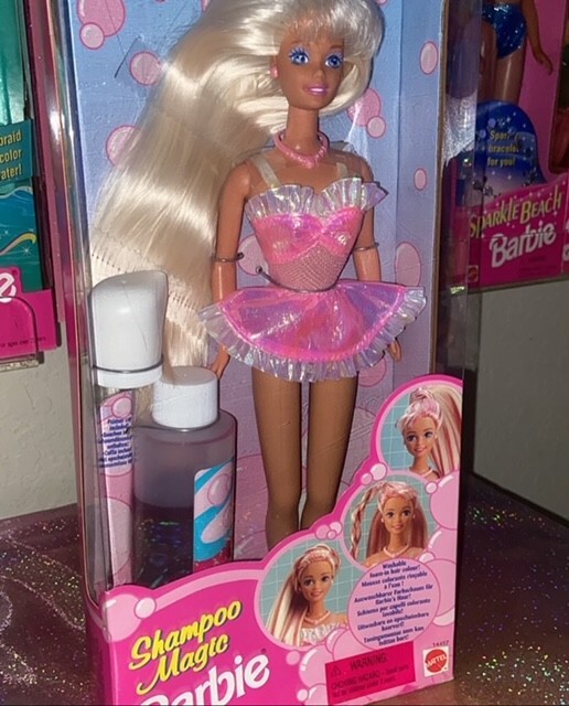 1995 Mattel Barbie Foam N Color Barbie Doll with Pink Foam #14457