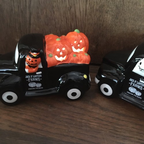 Mr. Halloween LED Lighted Skeleton Ghost Pumpkin Set Of 3 Ceramic Holiday - Picture 14 of 15