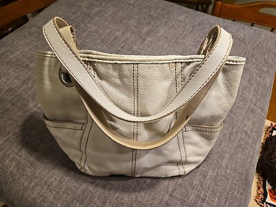 Vintage Fossil Womens Soft Leather Shoulder Bag Off-White