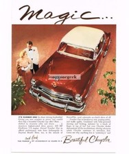 1954 Chrysler New Yorker Automobile Car Elegant Dressed Man Woman Vintage Print