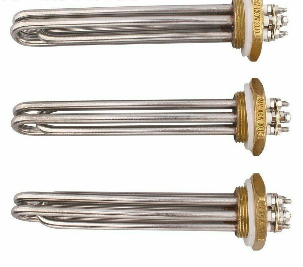 Stainless Steel DC Tubular Water Heater Element Immersion Heater 24V 600W  900W | eBay
