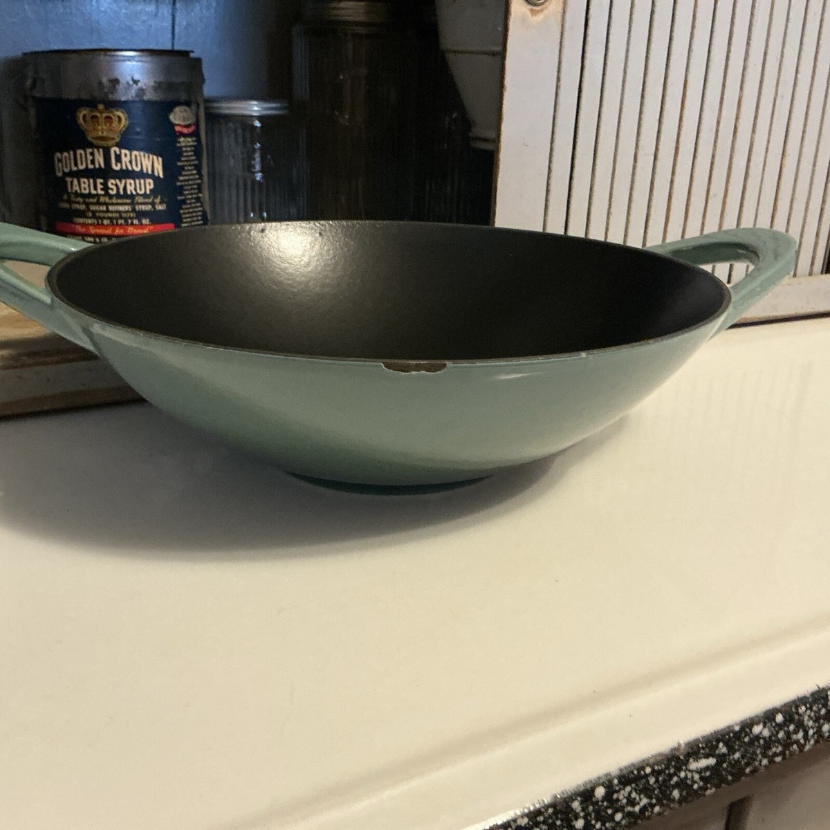 Cravings By Chrissy Teigen 12 Inch Enamel Cast Iron Wok in Ombre
